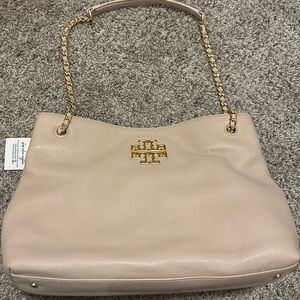Tory Burch Britten Triple Compartment Tote Blush Light Oak